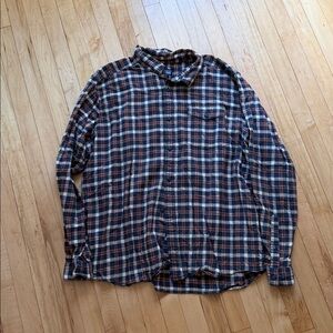 Patagonia Organic Cotton Flannel Shirt - Blue and Orange Plaid